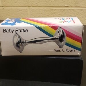 Wm Rogers Silverplate Baby Rattle New Old Stock Oneida Silversmith Vintage 1986